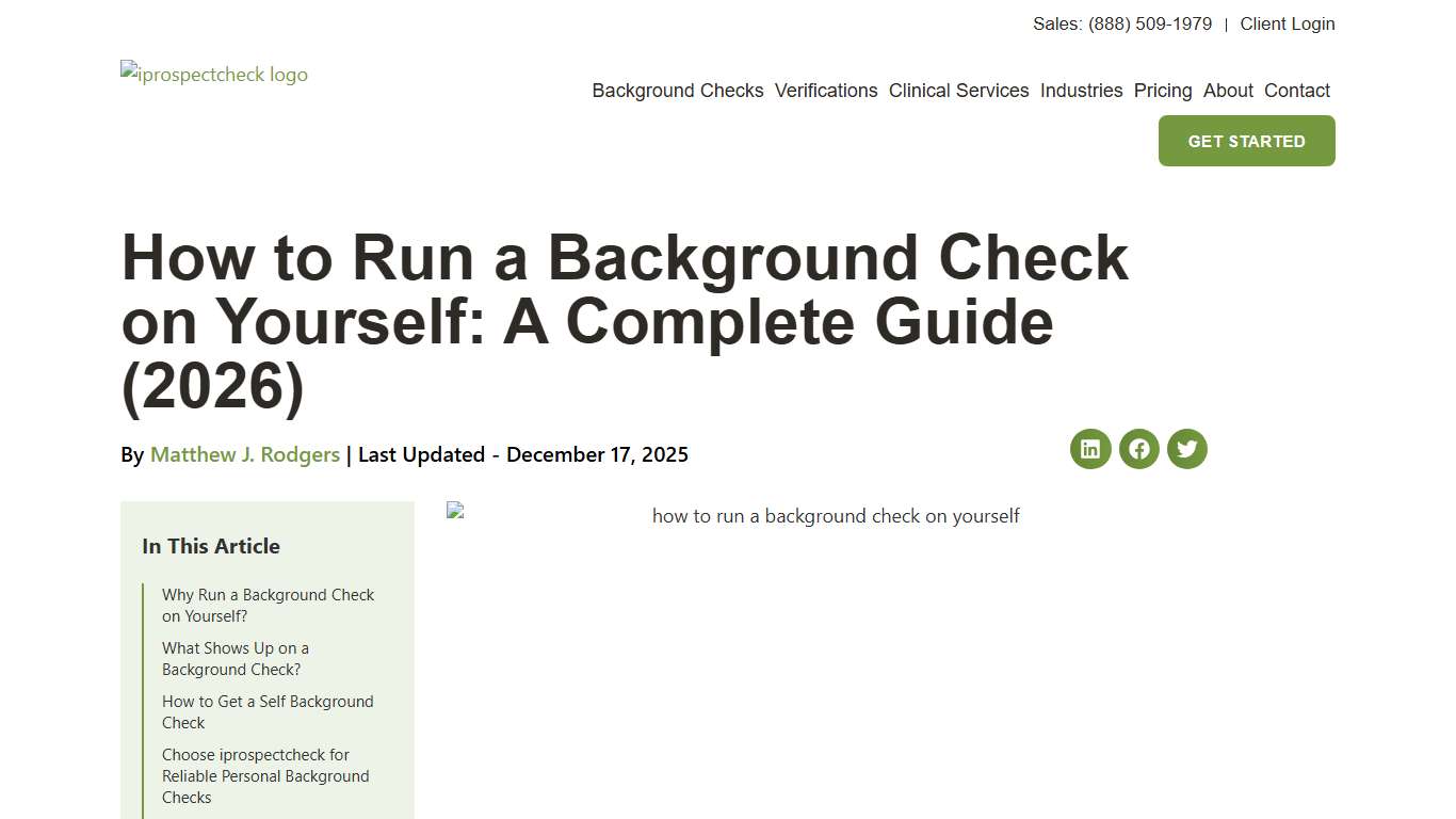How to Run a Background Check on Yourself: A Complete Guide (2026) - iprospectcheck